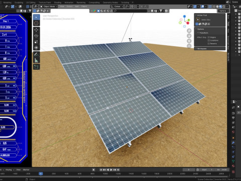 Solar Tracker Pole-2x4 Panel Layout-SOLAR-SIM V01 Model 3D