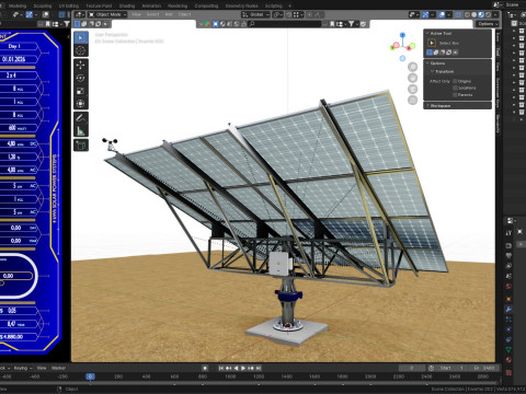 Solar Tracker Pole-2x4 Panel Layout-SOLAR-SIM V01 Model 3D