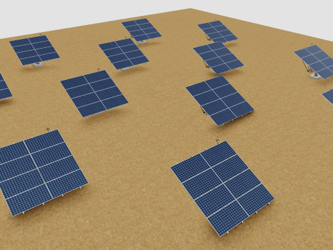48 kW Solar Tracker Pole-2x4 Panel Layout-SOLAR-SIM V01 3D Model