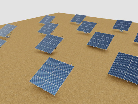 48 kW Solar Tracker Pole-2x4 Panel Layout-SOLAR-SIM V01 3D Model