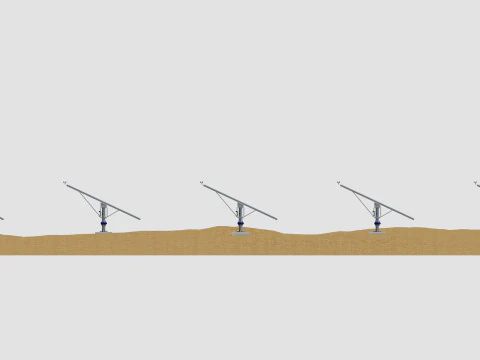 48 kW Solar Tracker Pole-2x4 Panel Layout-SOLAR-SIM V01 3D Model
