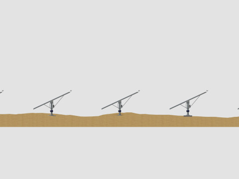 48 kW Solar Tracker Pole-2x4 Panel Layout-SOLAR-SIM V01 3D Model