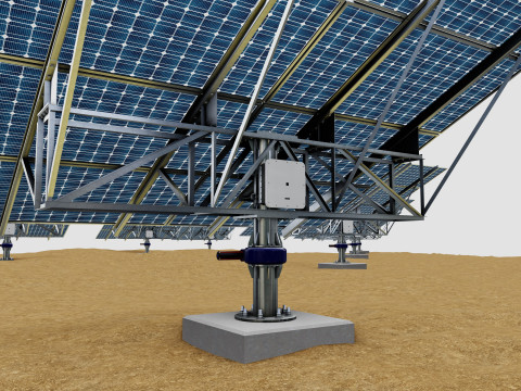 48 kW Solar Tracker Pole-2x4 Panel Layout-SOLAR-SIM V01 3D Model