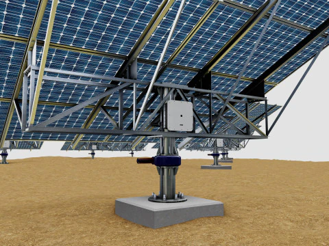 48 kW Solar Tracker Pole-2x4 Panel Layout-SOLAR-SIM V01 3D Model