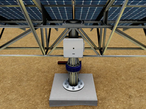 48 kW Solar Tracker Pole-2x4 Panel Layout-SOLAR-SIM V01 3D Model