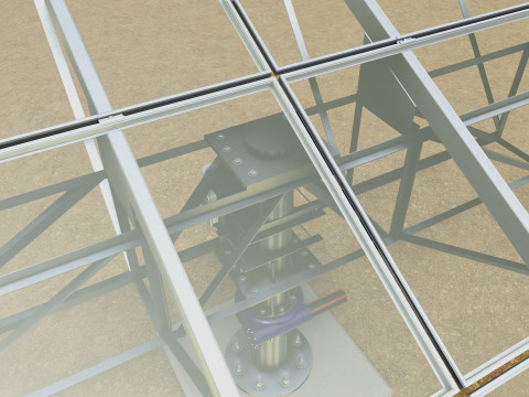 48 kW Solar Tracker Pole-2x4 Panel Layout-SOLAR-SIM V01 3D Model