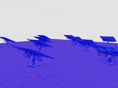 48 kW Solar Tracker Pole-2x4 Panel Layout-SOLAR-SIM V01 3D Model