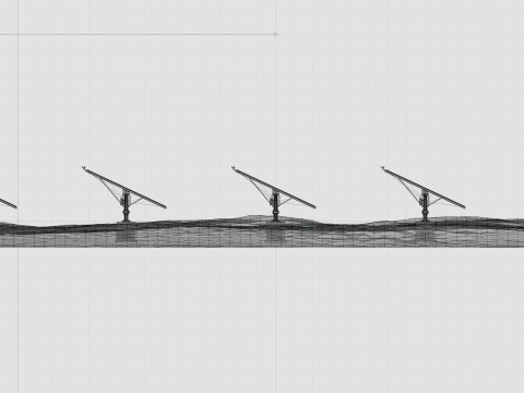 48 kW Solar Tracker Pole-2x4 Panel Layout-SOLAR-SIM V01 3D Model