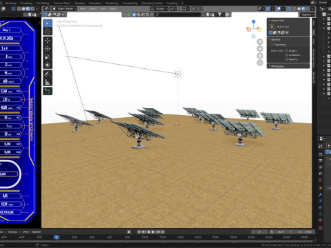 48 kW Solar Tracker Pole-2x4 Panel Layout-SOLAR-SIM V01 3D Model