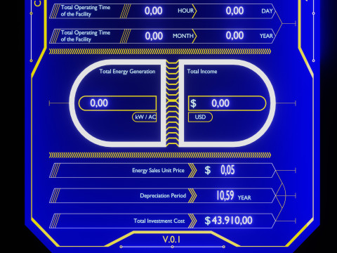 48 kW Solar Tracker Pole-2x4 Panel Layout-SOLAR-SIM V01 3D Model