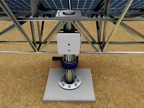 Solar Tracker Pole-2x4 Panel Layout-SOLAR-SIM V01-Mirror Supported 3D 模型