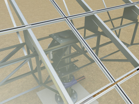 Solar Tracker Pole-2x4 Panel Layout-SOLAR-SIM V01-Mirror Supported 3D 模型
