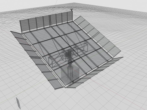 Solar Tracker Pole-2x4 Panel Layout-SOLAR-SIM V01-Mirror Supported 3D 模型