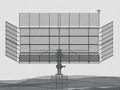 Solar Tracker Pole-2x4 Panel Layout-SOLAR-SIM V01-Mirror Supported 3D Model