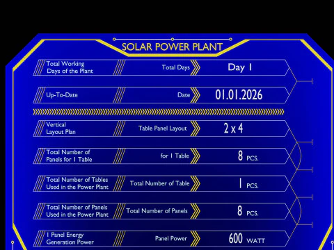 Solar Tracker Pole-2x4 Panel Layout-SOLAR-SIM V01-Mirror Supported 3D Model