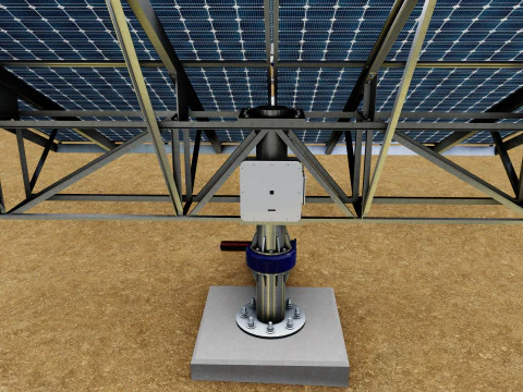48 kW Solar Tracker-2x4 Panel D&uuml;zeni-SOLAR-SIM V01-Ayna Destekli 3D Model