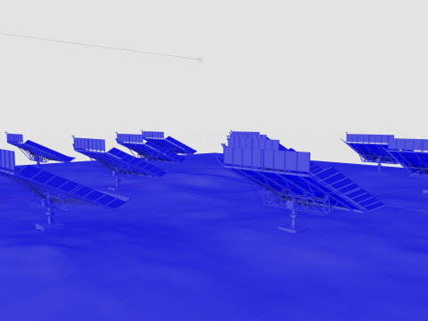 48 kW Solar Tracker-2x4 Panel Layout-SOLAR-SIM V01-Mirror Supported Modèle 3D
