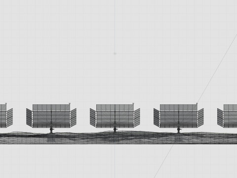 48 kW Solar Tracker-2x4 Panel Layout-SOLAR-SIM V01-Mirror Supported Modèle 3D