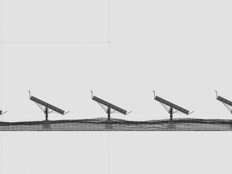48 kW Solar Tracker-2x4 Panel Layout-SOLAR-SIM V01-Mirror Supported Modèle 3D