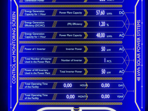 48 kW Solar Tracker-2x4 Panel D&uuml;zeni-SOLAR-SIM V01-Ayna Destekli 3D Model