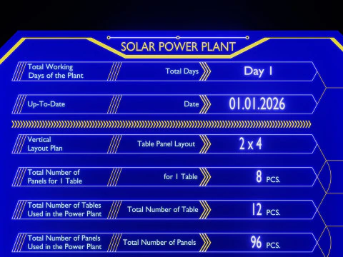 48 kW Solar Tracker-2x4 Panel D&uuml;zeni-SOLAR-SIM V01-Ayna Destekli 3D Model