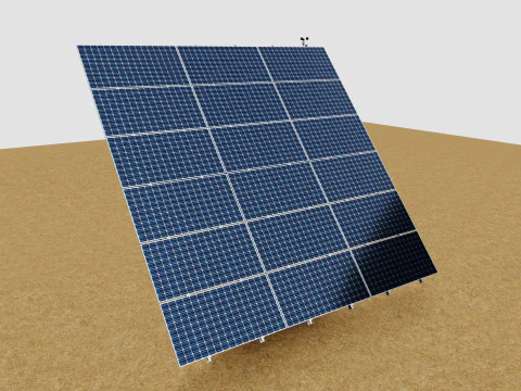 Dual Axis Solar Tracker Pole-3x6 Panel Layout-SOLAR-SIM V01 3D Model