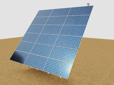 Dual Axis Solar Tracker Pole-3x6 Panel Layout-SOLAR-SIM V01 Model 3D
