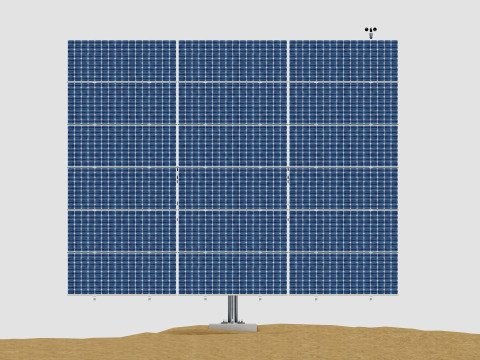 Dual Axis Solar Tracker Pole-3x6 Panel Layout-SOLAR-SIM V01 Model 3D