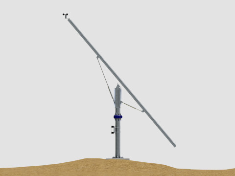 Dual Axis Solar Tracker Pole-3x6 Panel Layout-SOLAR-SIM V01 Model 3D