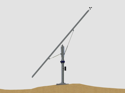 Dual Axis Solar Tracker Pole-3x6 Panel Layout-SOLAR-SIM V01 Model 3D