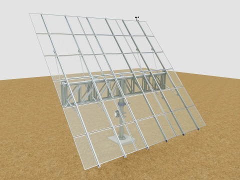 Dual Axis Solar Tracker Pole-3x6 Panel Layout-SOLAR-SIM V01 Model 3D