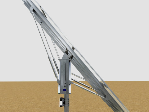 Dual Axis Solar Tracker Pole-3x6 Panel Layout-SOLAR-SIM V01 Model 3D