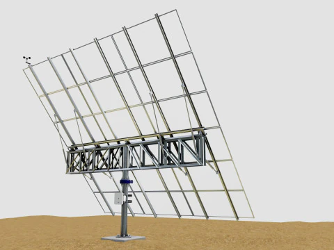 Dual Axis Solar Tracker Pole-3x6 Panel Layout-SOLAR-SIM V01 3D Model
