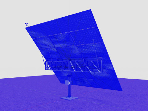 Dual Axis Solar Tracker Pole-3x6 Panel Layout-SOLAR-SIM V01 Model 3D