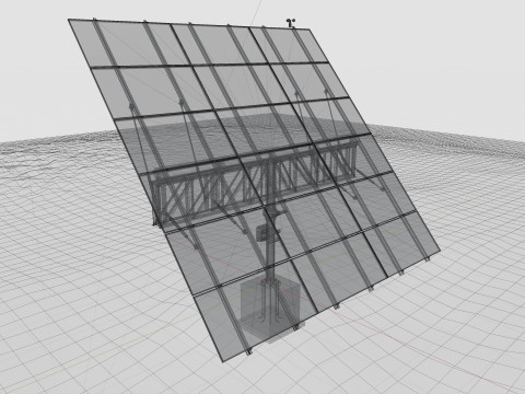 Dual Axis Solar Tracker Pole-3x6 Panel Layout-SOLAR-SIM V01 Model 3D