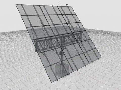 Dual Axis Solar Tracker Pole-3x6 Panel Layout-SOLAR-SIM V01 3D Model
