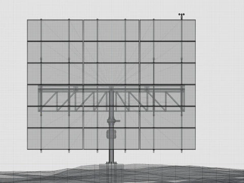 Dual Axis Solar Tracker Pole-3x6 Panel Layout-SOLAR-SIM V01 3D Model
