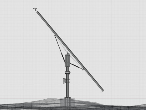 Dual Axis Solar Tracker Pole-3x6 Panel Layout-SOLAR-SIM V01 Model 3D