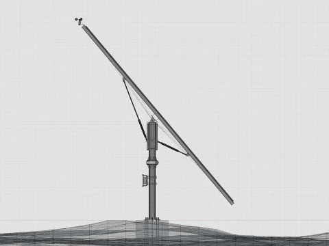 Dual Axis Solar Tracker Pole-3x6 Panel Layout-SOLAR-SIM V01 3D Model