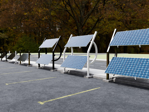 Solar-Powered Tracking System Wall Models Model 3D