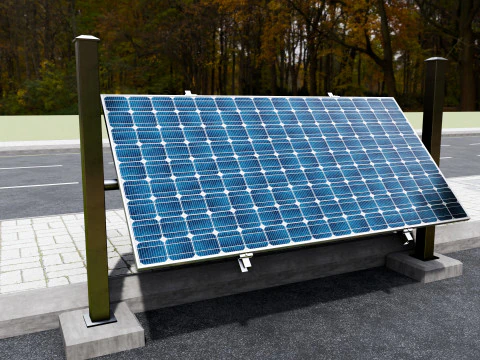Solar-Powered Tracking System Wall Models 3D Model