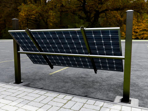 Solar-Powered Tracking System Wall Models 3D Model