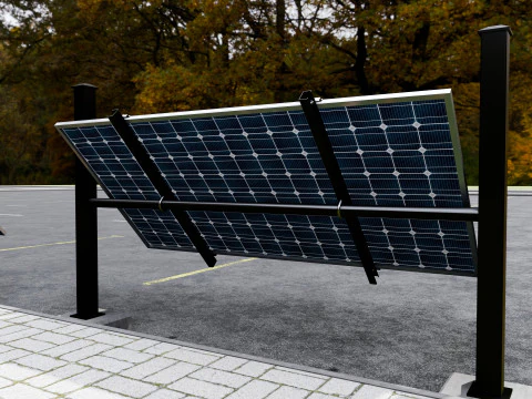 Solar-Powered Tracking System Wall Models 3D Model