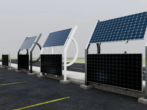 Solar-Powered Tracking System Wall Models 3D Model