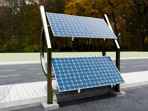 Solar-Powered Tracking System Wall Models 3D Model