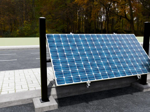 Solar-Powered Tracking System Wall Models 3D Model