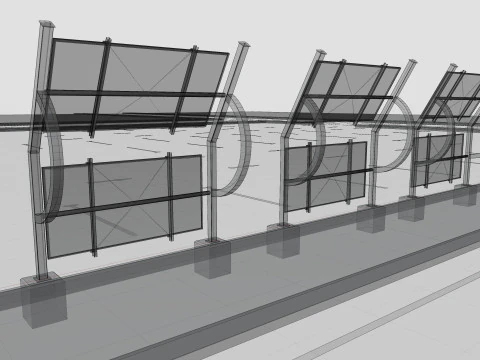Solar-Powered Tracking System Wall Models 3D Model