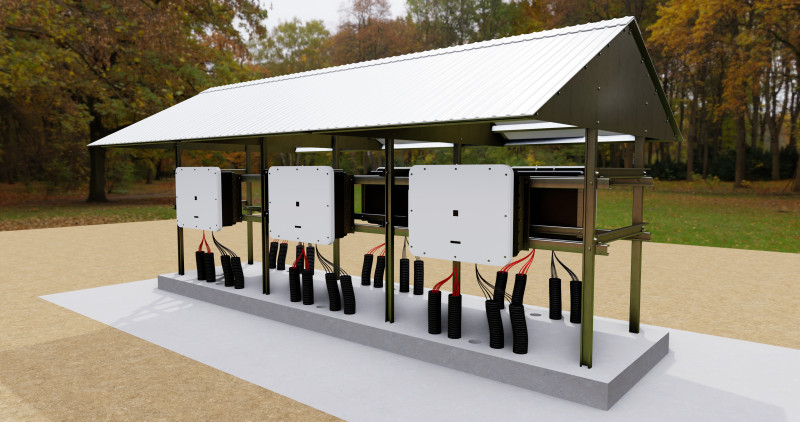 Central Inverter Connection - For 6 Inverters 3D 模型 .c4d .max .obj .3ds .fbx .stl .blend 