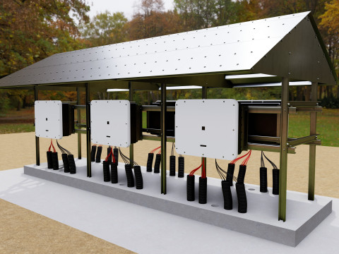 Central Inverter Connection - For 6 Inverters 3D 模型