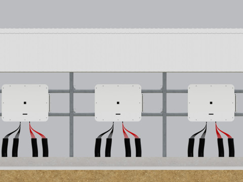 Central Inverter Connection - For 6 Inverters 3D 模型